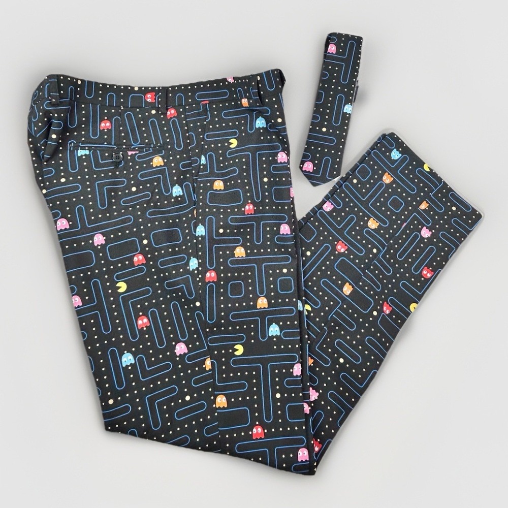 Opposuits PacMan Pants /Tie Holiday Party Christmas Video Game Halloween Costume